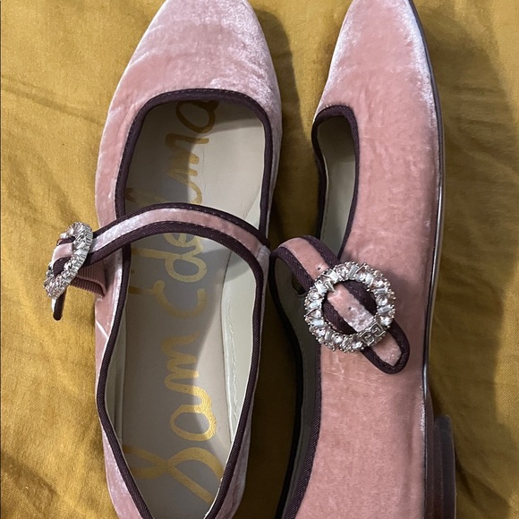 Sam Edelman Blush Velvet Mary Jane Flats - Picture 3 of 4